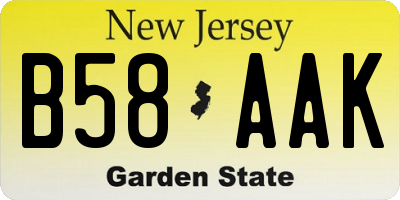 NJ license plate B58AAK