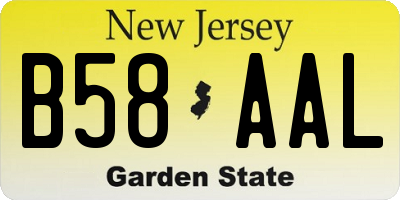 NJ license plate B58AAL