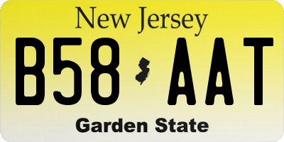 NJ license plate B58AAT