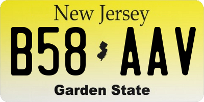 NJ license plate B58AAV
