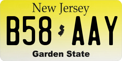 NJ license plate B58AAY