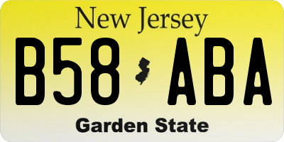 NJ license plate B58ABA
