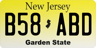 NJ license plate B58ABD
