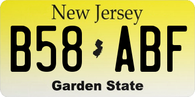 NJ license plate B58ABF
