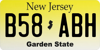 NJ license plate B58ABH