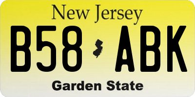 NJ license plate B58ABK