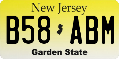 NJ license plate B58ABM