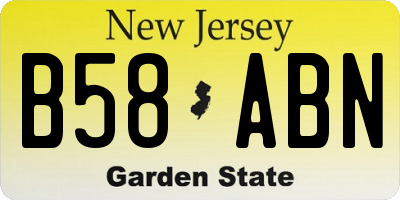 NJ license plate B58ABN