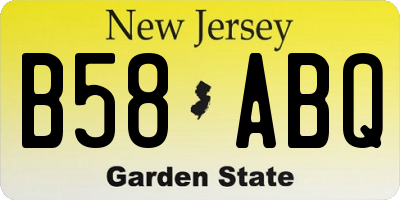NJ license plate B58ABQ