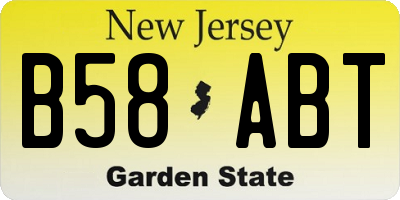 NJ license plate B58ABT