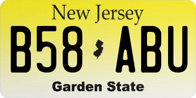 NJ license plate B58ABU