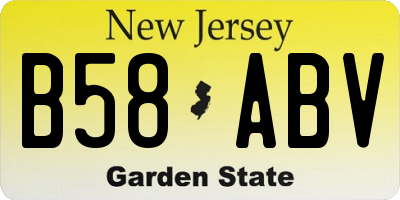 NJ license plate B58ABV