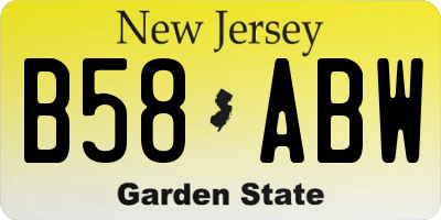 NJ license plate B58ABW