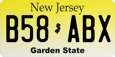 NJ license plate B58ABX