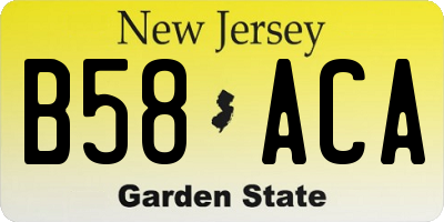 NJ license plate B58ACA