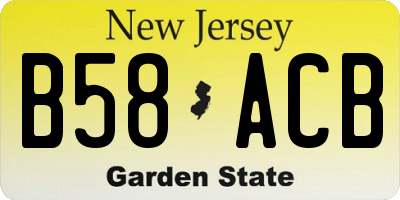 NJ license plate B58ACB