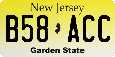 NJ license plate B58ACC