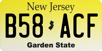NJ license plate B58ACF