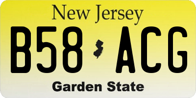 NJ license plate B58ACG
