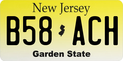 NJ license plate B58ACH