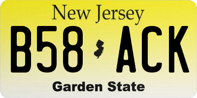 NJ license plate B58ACK