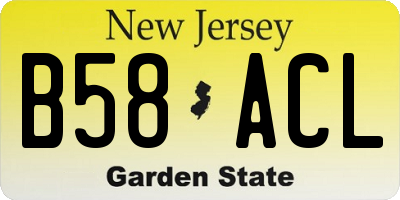 NJ license plate B58ACL