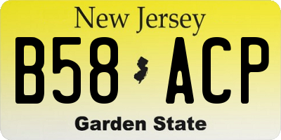 NJ license plate B58ACP