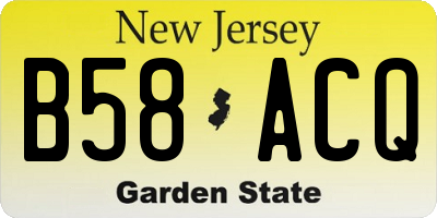 NJ license plate B58ACQ