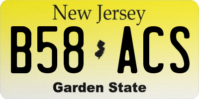 NJ license plate B58ACS
