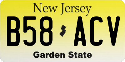 NJ license plate B58ACV