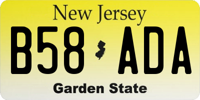 NJ license plate B58ADA