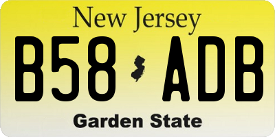 NJ license plate B58ADB
