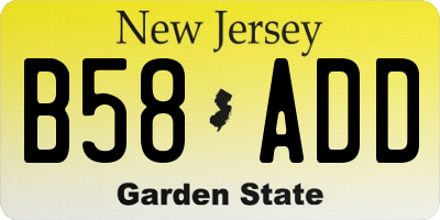 NJ license plate B58ADD