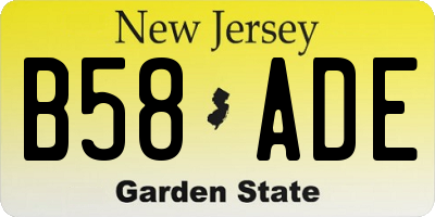 NJ license plate B58ADE