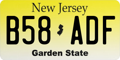 NJ license plate B58ADF