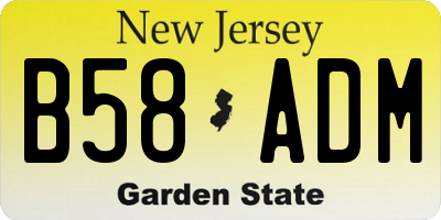NJ license plate B58ADM