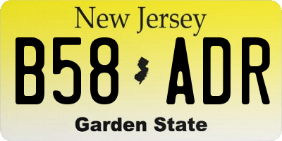NJ license plate B58ADR