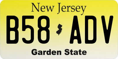 NJ license plate B58ADV