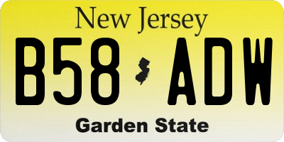 NJ license plate B58ADW