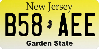 NJ license plate B58AEE