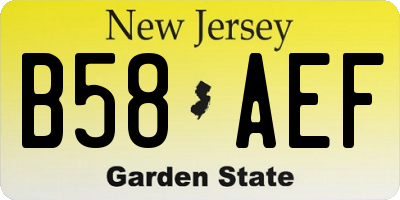 NJ license plate B58AEF
