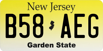 NJ license plate B58AEG