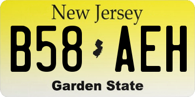 NJ license plate B58AEH