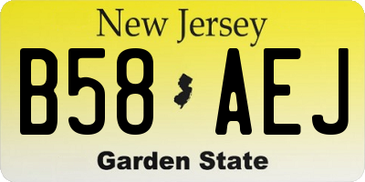 NJ license plate B58AEJ