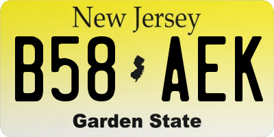 NJ license plate B58AEK