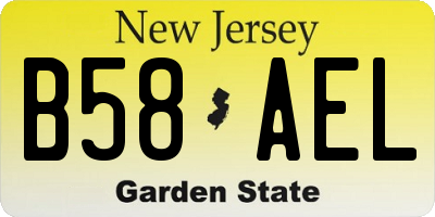 NJ license plate B58AEL