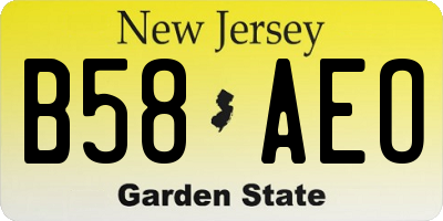 NJ license plate B58AEO