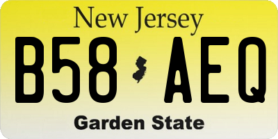 NJ license plate B58AEQ