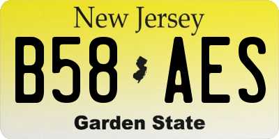 NJ license plate B58AES