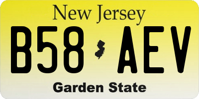 NJ license plate B58AEV
